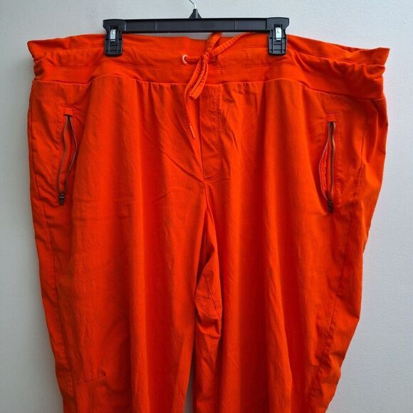 Athleta Trekkie North Jogger Womens 26 Orange Red Drawstring Zip Pockets Walking - Picture 3 of 8